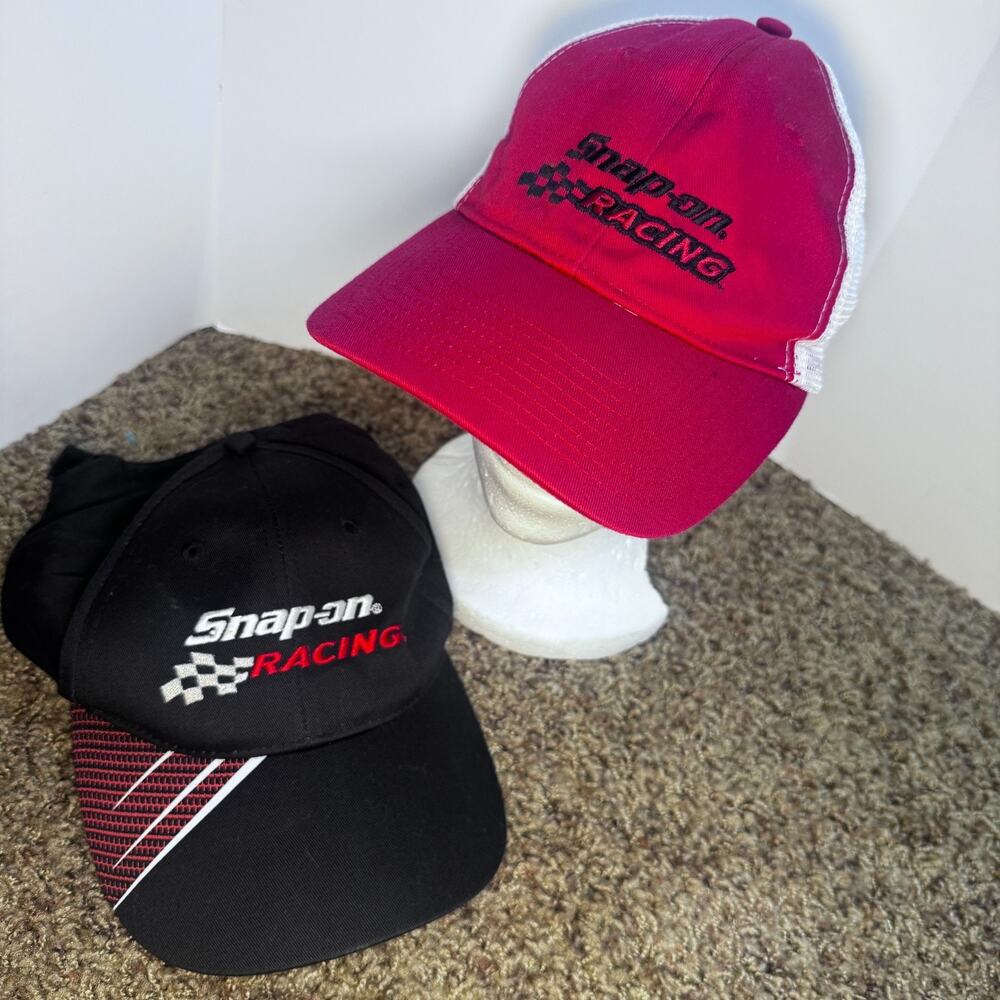 2 Snap-On Tools Racing Hat Snapback K Products Cap black & red mesh snap back